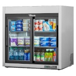 True TSD-09G-HC-LD - Countertop Merchandiser, (2) glass sliding doors, stainless steel front and sides